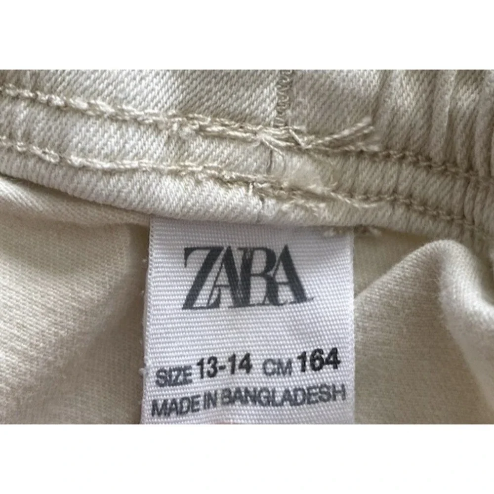 Zara Boys Off White Drawstring Cargo Shorts Size 13 - 14 Teen Youth - 8
